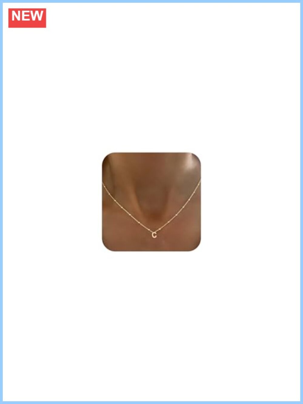 Dainty Initial Necklace 14k Gold Plated Letter Pendant Choker Trendy A-Z